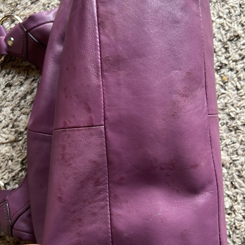 Coach Purple Leather Satchel - Picture 9 of 16